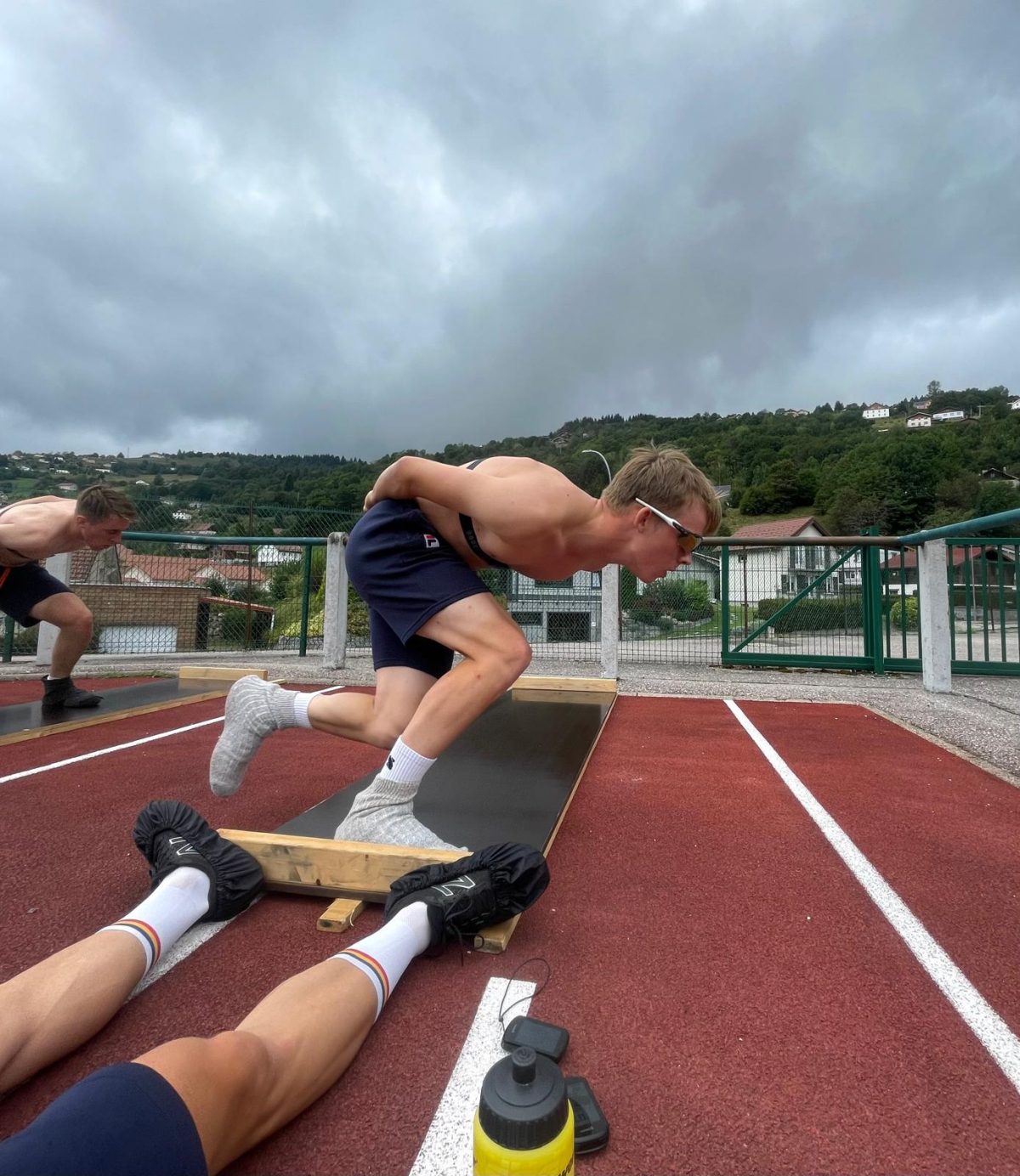 Slideboardtraining tijdens een trainingskamp